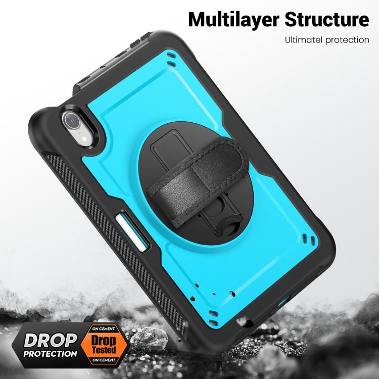 For iPad mini 2024 / mini 6 Honeycomb Hand Grip Turntable Stand Tablet Case