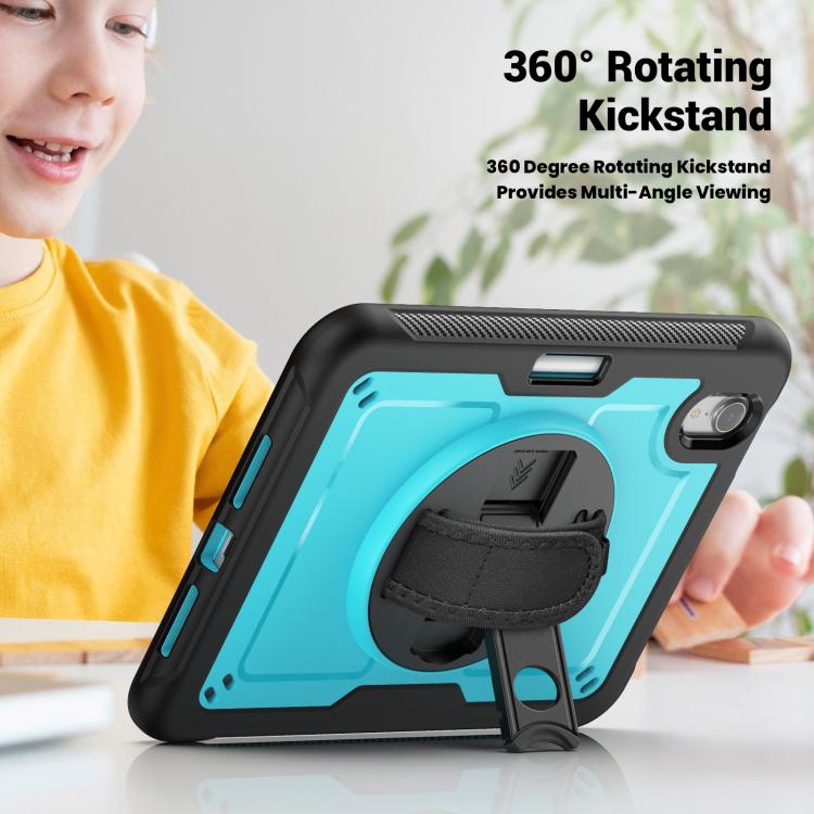 For iPad mini 2024 / mini 6 Honeycomb Hand Grip Turntable Stand Tablet Case