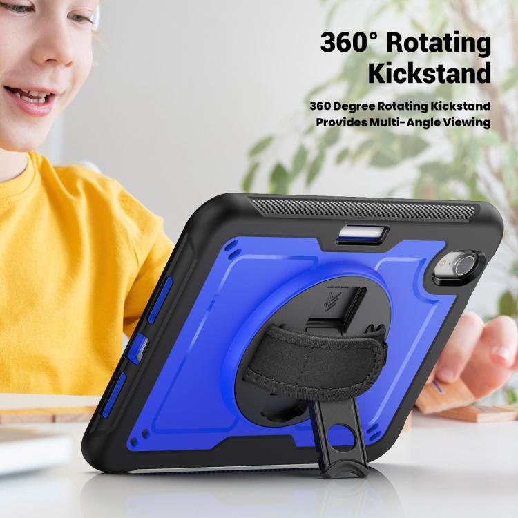 For iPad mini 2024 / mini 6 Honeycomb Hand Grip Turntable Stand Tablet Case