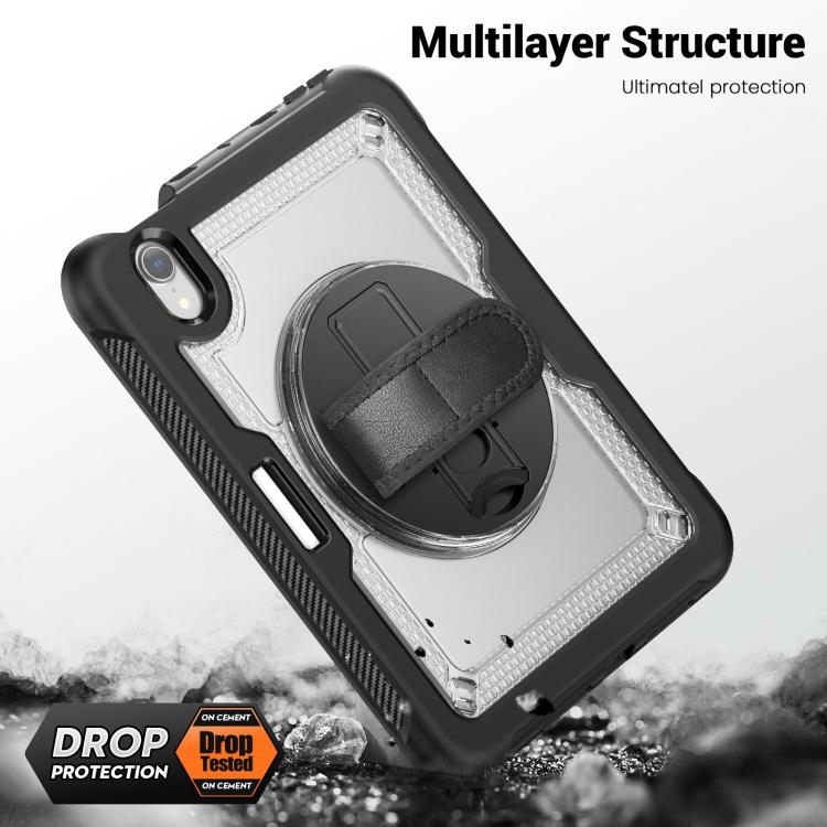 For iPad mini 2024 / mini 6 Honeycomb Hand Grip Turntable Stand Tablet Case