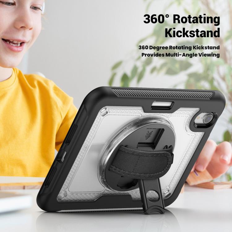 For iPad mini 2024 / mini 6 Honeycomb Hand Grip Turntable Stand Tablet Case