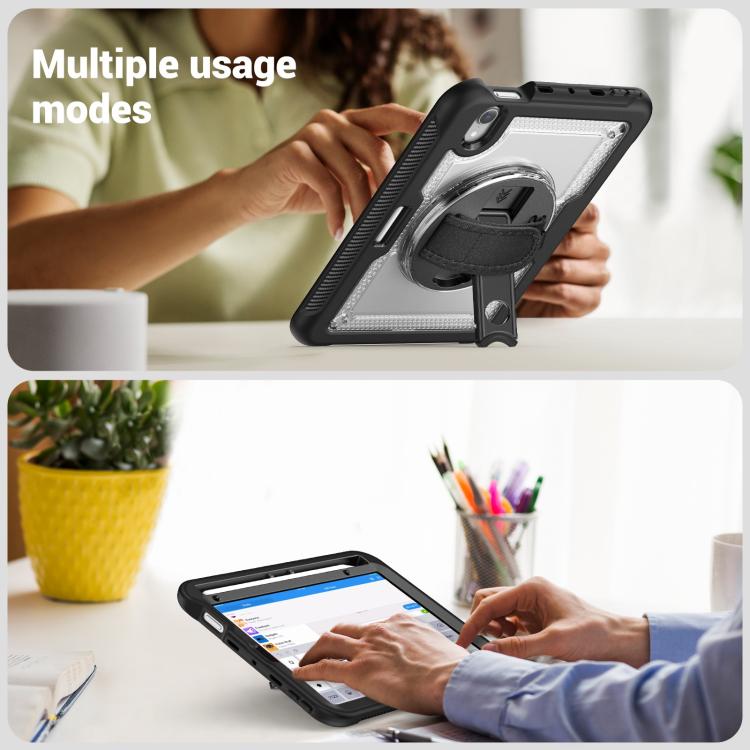 For iPad mini 2024 / mini 6 Honeycomb Hand Grip Turntable Stand Tablet Case