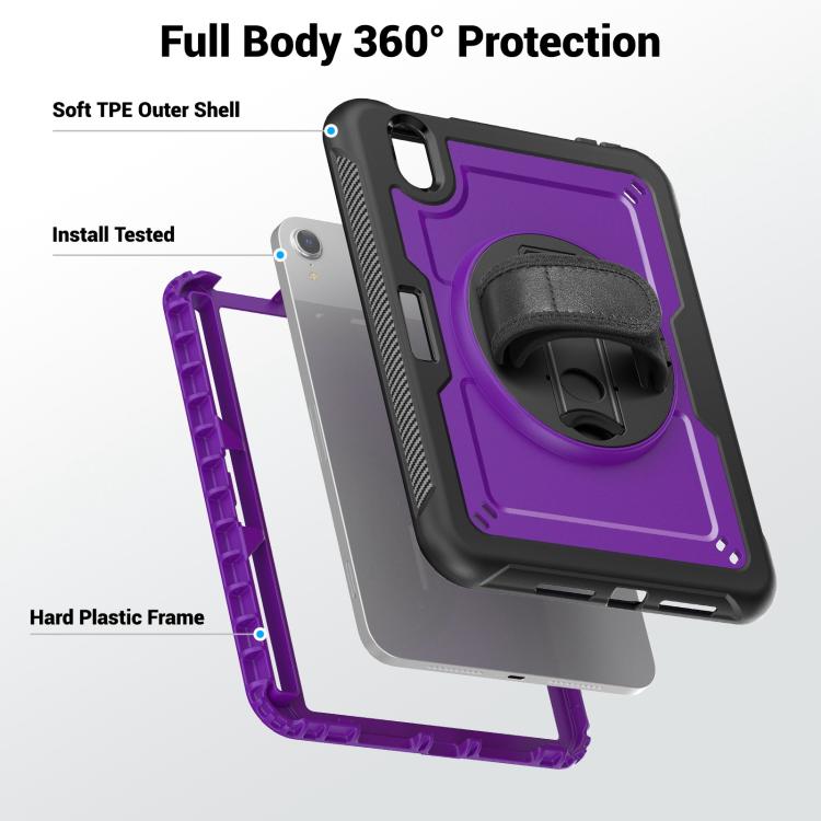 For iPad mini 2024 / mini 6 Honeycomb Hand Grip Turntable Stand Tablet Case