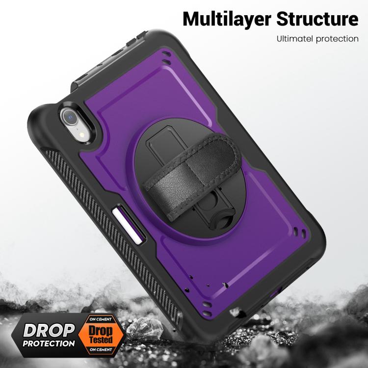For iPad mini 2024 / mini 6 Honeycomb Hand Grip Turntable Stand Tablet Case