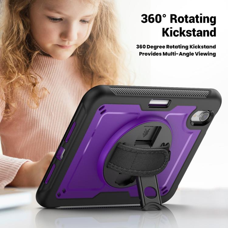For iPad mini 2024 / mini 6 Honeycomb Hand Grip Turntable Stand Tablet Case