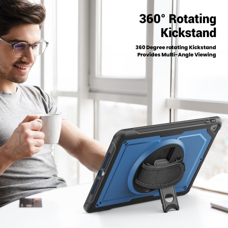 For iPad 10.2 2021 / 2020 / 10.5 2019 Honeycomb Hand Grip Turntable Stand Tablet Case