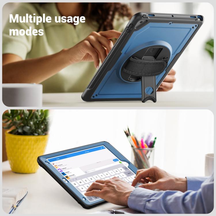 For iPad 10.2 2021 / 2020 / 10.5 2019 Honeycomb Hand Grip Turntable Stand Tablet Case
