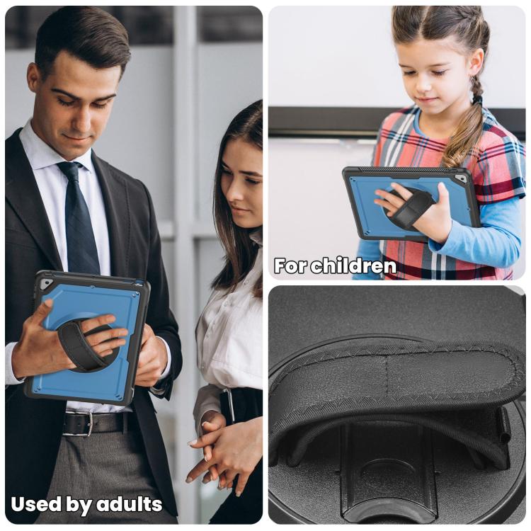 For iPad 10.2 2021 / 2020 / 10.5 2019 Honeycomb Hand Grip Turntable Stand Tablet Case