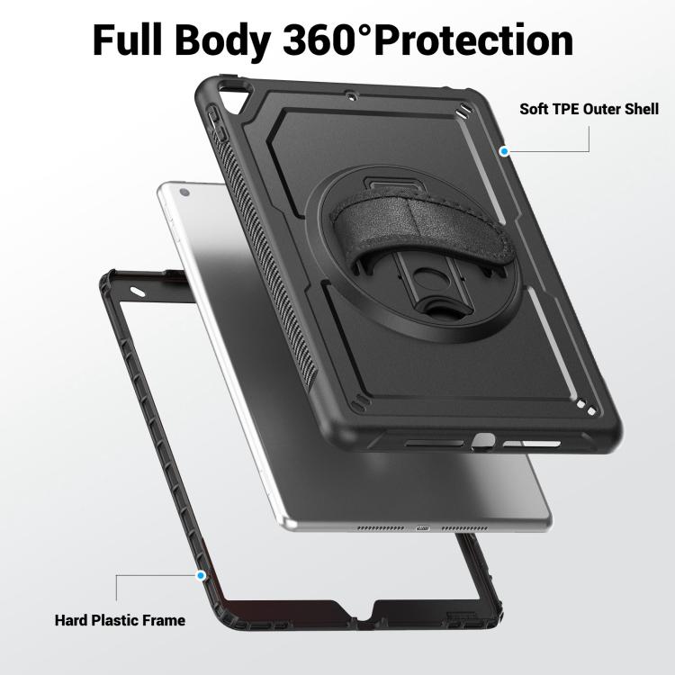 For iPad 10.2 2021 / 2020 / 10.5 2019 Honeycomb Hand Grip Turntable Stand Tablet Case
