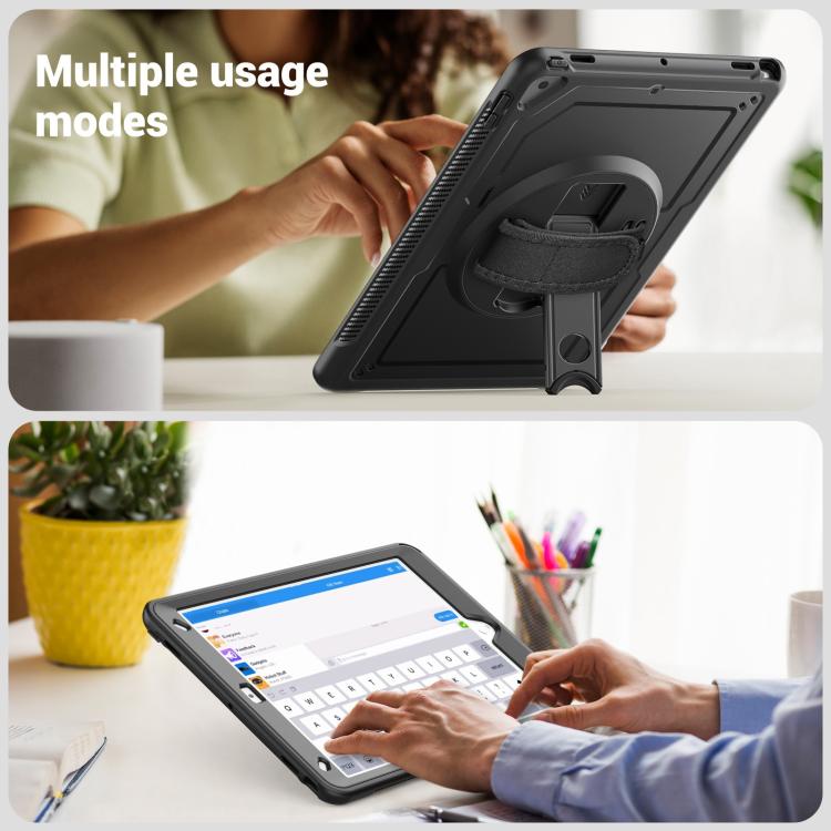For iPad 10.2 2021 / 2020 / 10.5 2019 Honeycomb Hand Grip Turntable Stand Tablet Case