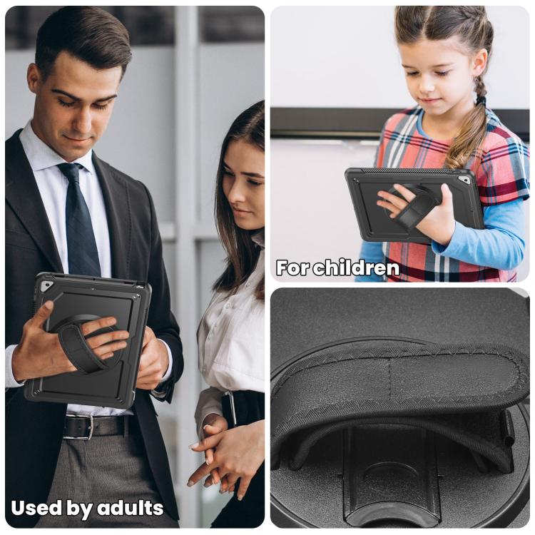 For iPad 10.2 2021 / 2020 / 10.5 2019 Honeycomb Hand Grip Turntable Stand Tablet Case