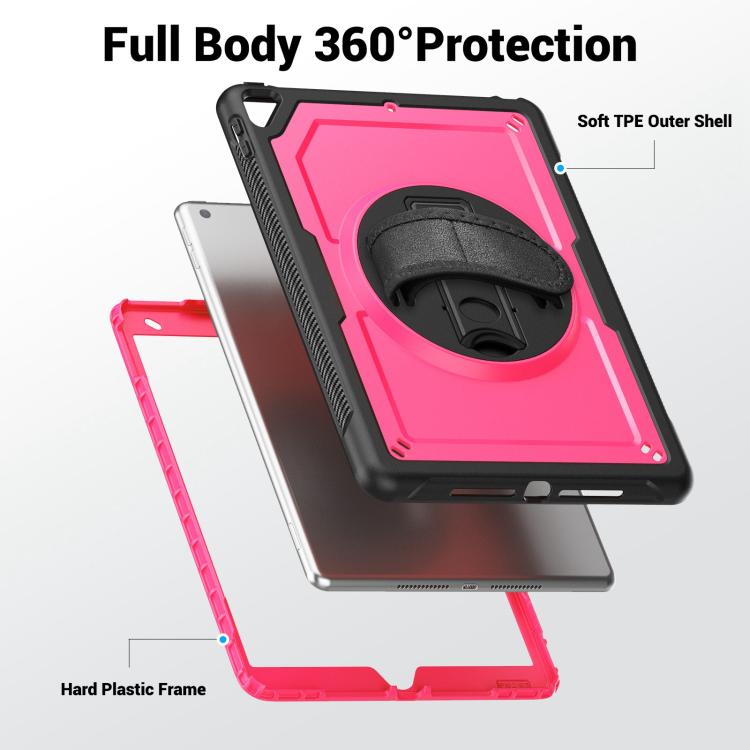 For iPad 10.2 2021 / 2020 / 10.5 2019 Honeycomb Hand Grip Turntable Stand Tablet Case