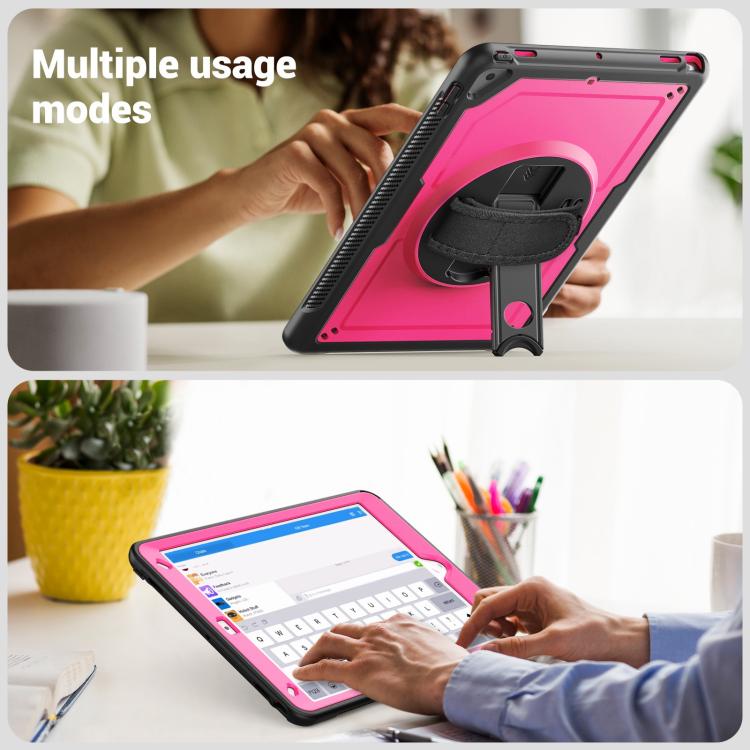 For iPad 10.2 2021 / 2020 / 10.5 2019 Honeycomb Hand Grip Turntable Stand Tablet Case
