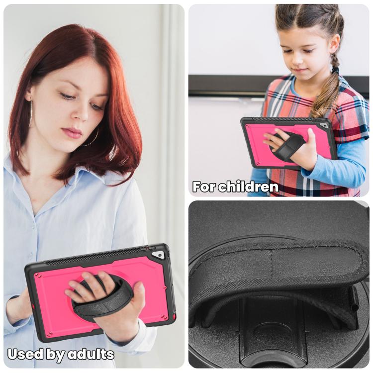 For iPad 10.2 2021 / 2020 / 10.5 2019 Honeycomb Hand Grip Turntable Stand Tablet Case