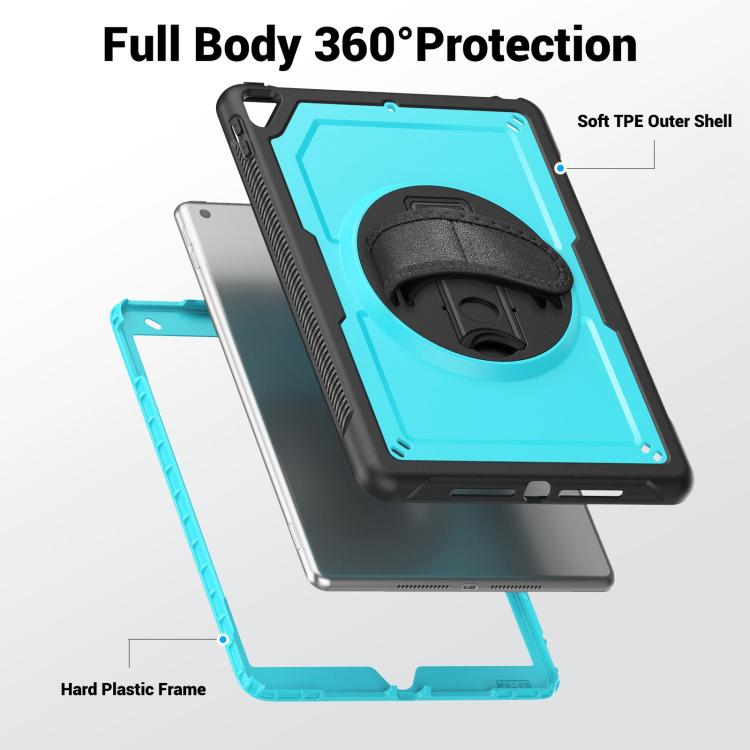 For iPad 10.2 2021 / 2020 / 10.5 2019 Honeycomb Hand Grip Turntable Stand Tablet Case