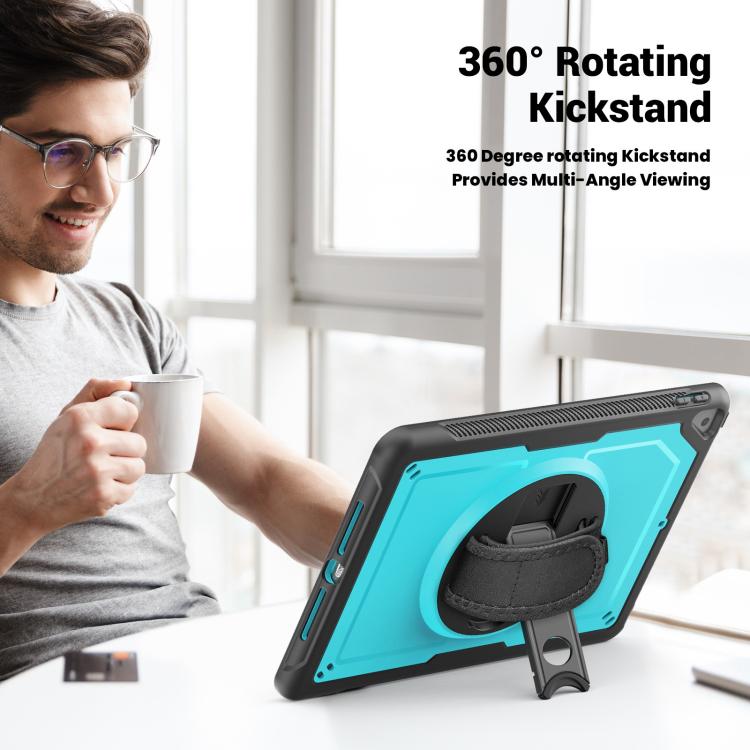 For iPad 10.2 2021 / 2020 / 10.5 2019 Honeycomb Hand Grip Turntable Stand Tablet Case