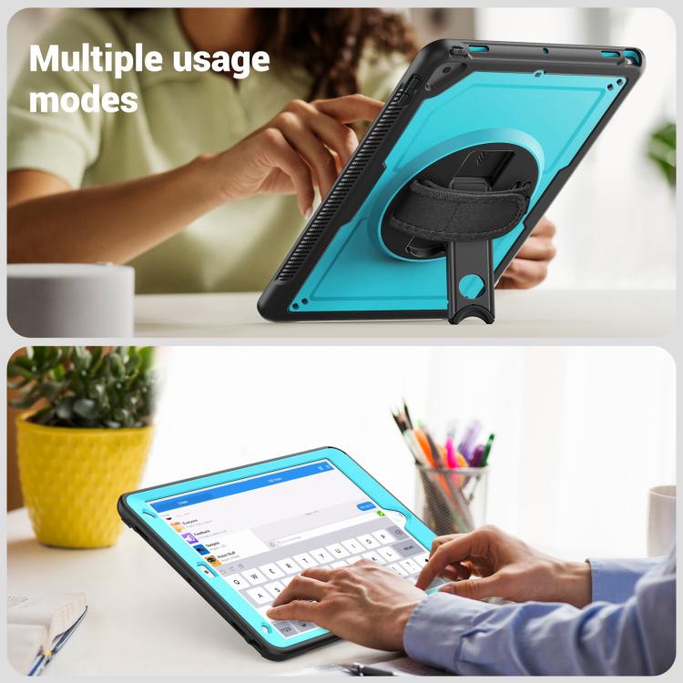 For iPad 10.2 2021 / 2020 / 10.5 2019 Honeycomb Hand Grip Turntable Stand Tablet Case