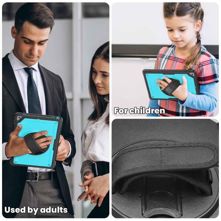 For iPad 10.2 2021 / 2020 / 10.5 2019 Honeycomb Hand Grip Turntable Stand Tablet Case