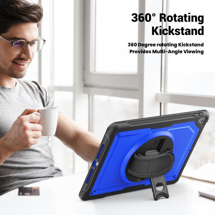 For iPad 10.2 2021 / 2020 / 10.5 2019 Honeycomb Hand Grip Turntable Stand Tablet Case