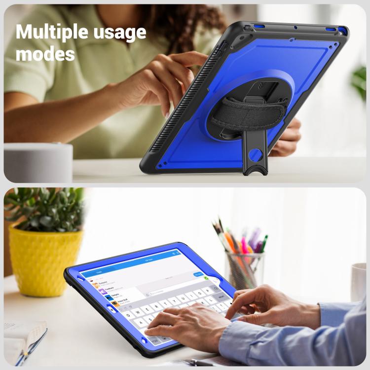 For iPad 10.2 2021 / 2020 / 10.5 2019 Honeycomb Hand Grip Turntable Stand Tablet Case
