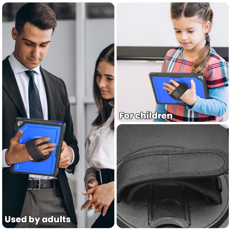 For iPad 10.2 2021 / 2020 / 10.5 2019 Honeycomb Hand Grip Turntable Stand Tablet Case