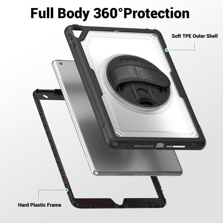 For iPad 10.2 2021 / 2020 / 10.5 2019 Honeycomb Hand Grip Turntable Stand Tablet Case
