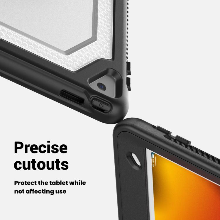 For iPad 10.2 2021 / 2020 / 10.5 2019 Honeycomb Hand Grip Turntable Stand Tablet Case