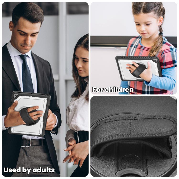 For iPad 10.2 2021 / 2020 / 10.5 2019 Honeycomb Hand Grip Turntable Stand Tablet Case