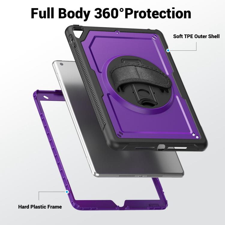 For iPad 10.2 2021 / 2020 / 10.5 2019 Honeycomb Hand Grip Turntable Stand Tablet Case