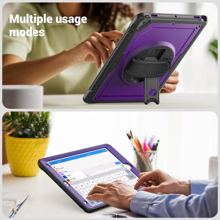 For iPad 10.2 2021 / 2020 / 10.5 2019 Honeycomb Hand Grip Turntable Stand Tablet Case