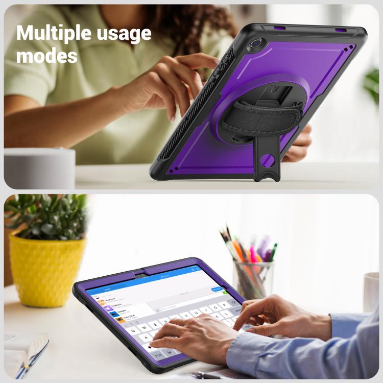 For Samsung Galaxy Tab A11+ / A9+ Honeycomb Hand Grip Turntable Stand Tablet Case