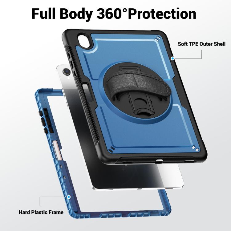 For Samsung Galaxy Tab S10 Lite / S9 FE Honeycomb Hand Grip Turntable Stand Tablet Case
