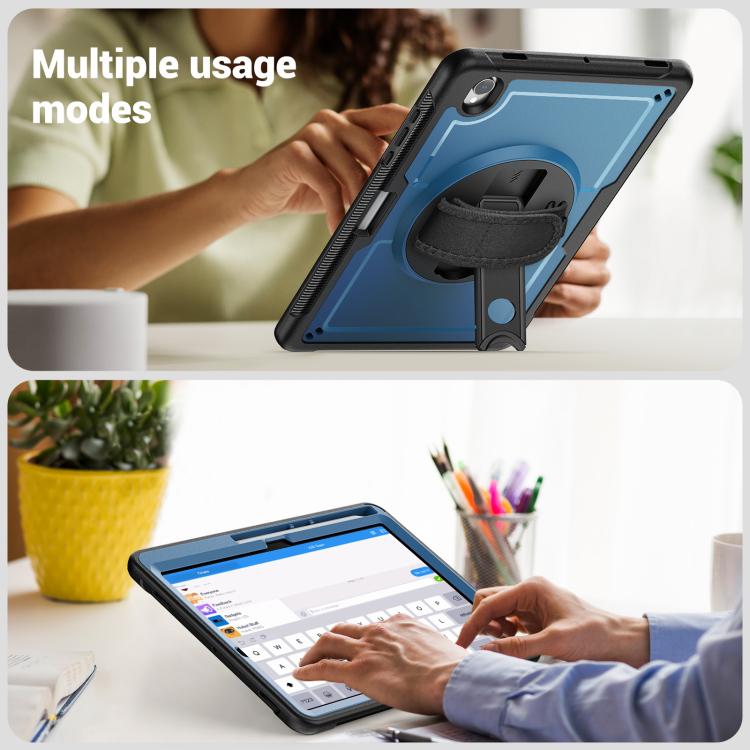 For Samsung Galaxy Tab S10 Lite / S9 FE Honeycomb Hand Grip Turntable Stand Tablet Case