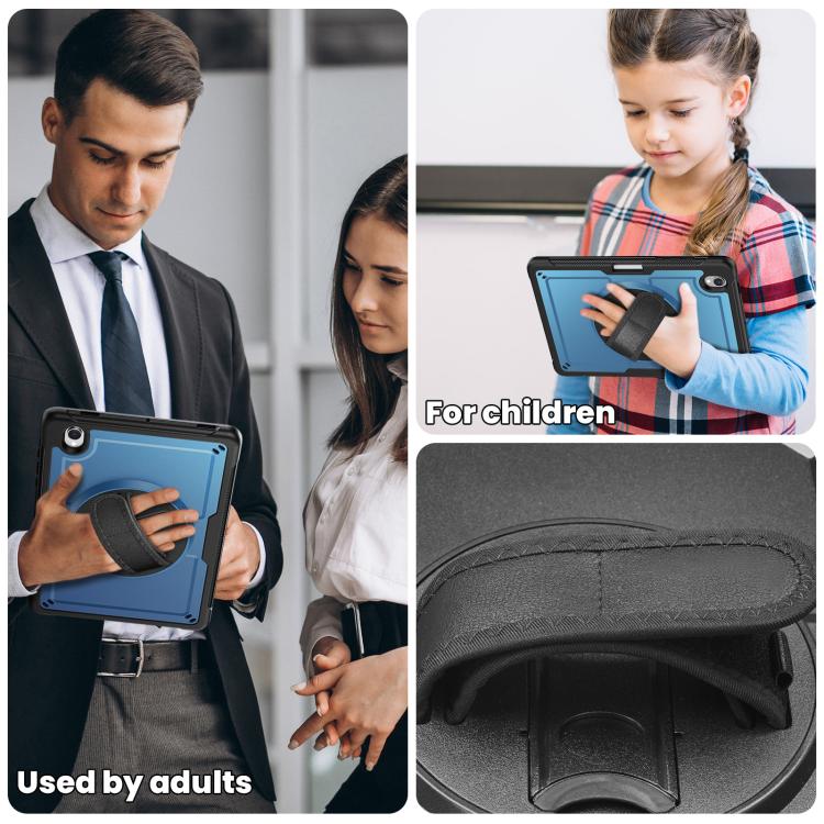 For Samsung Galaxy Tab S10 Lite / S9 FE Honeycomb Hand Grip Turntable Stand Tablet Case