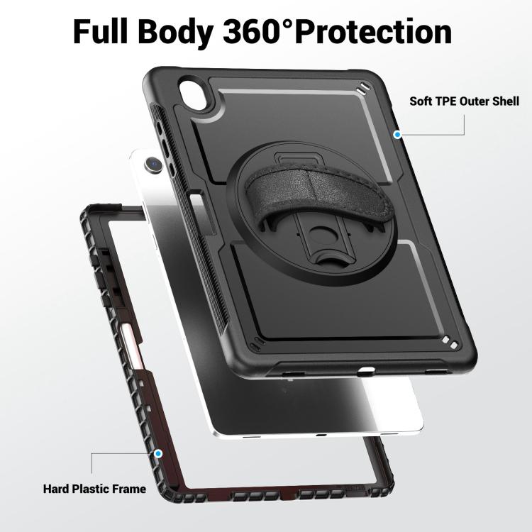 For Samsung Galaxy Tab S10 Lite / S9 FE Honeycomb Hand Grip Turntable Stand Tablet Case