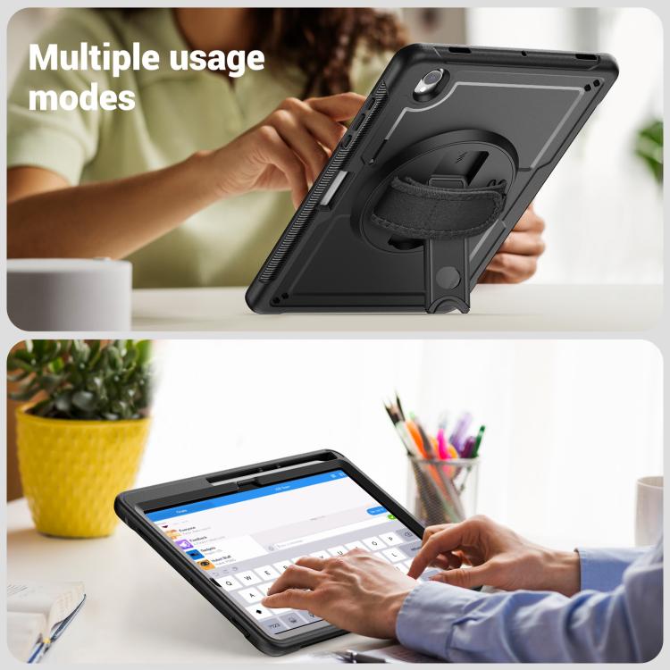For Samsung Galaxy Tab S10 Lite / S9 FE Honeycomb Hand Grip Turntable Stand Tablet Case