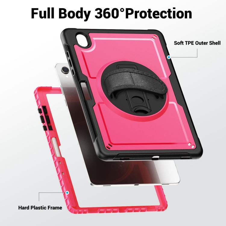 For Samsung Galaxy Tab S10 Lite / S9 FE Honeycomb Hand Grip Turntable Stand Tablet Case