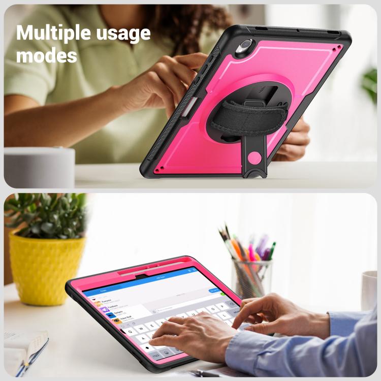 For Samsung Galaxy Tab S10 Lite / S9 FE Honeycomb Hand Grip Turntable Stand Tablet Case
