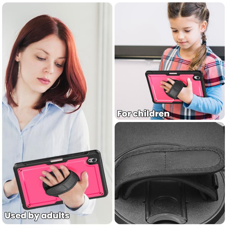 For Samsung Galaxy Tab S10 Lite / S9 FE Honeycomb Hand Grip Turntable Stand Tablet Case