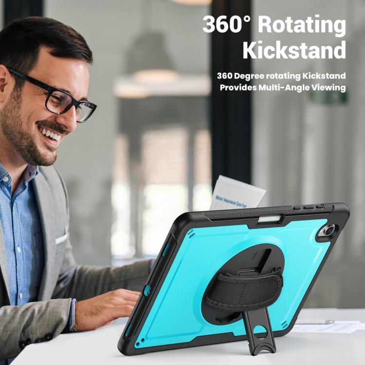 For Samsung Galaxy Tab S10 Lite / S9 FE Honeycomb Hand Grip Turntable Stand Tablet Case