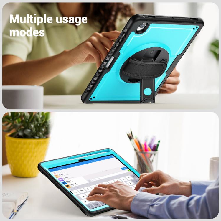 For Samsung Galaxy Tab S10 Lite / S9 FE Honeycomb Hand Grip Turntable Stand Tablet Case