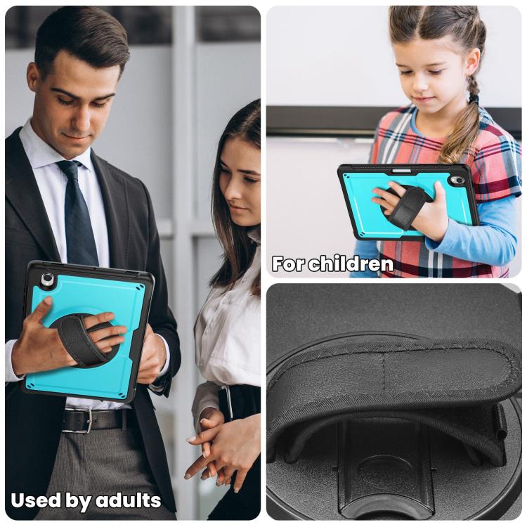 For Samsung Galaxy Tab S10 Lite / S9 FE Honeycomb Hand Grip Turntable Stand Tablet Case