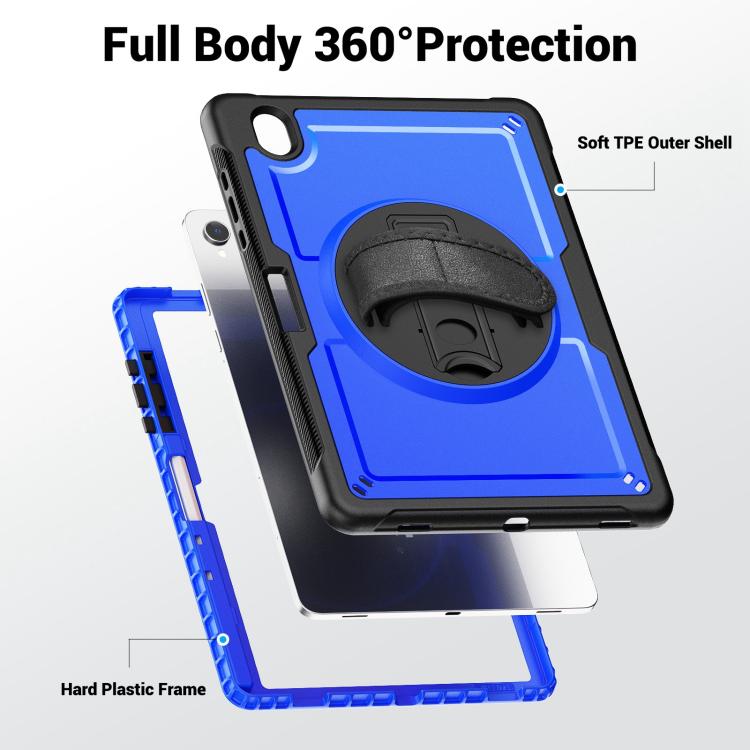 For Samsung Galaxy Tab S10 Lite / S9 FE Honeycomb Hand Grip Turntable Stand Tablet Case