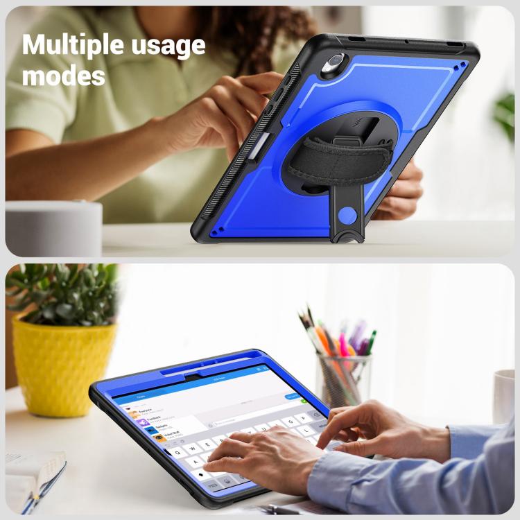 For Samsung Galaxy Tab S10 Lite / S9 FE Honeycomb Hand Grip Turntable Stand Tablet Case