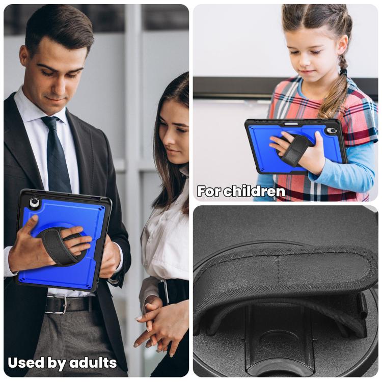 For Samsung Galaxy Tab S10 Lite / S9 FE Honeycomb Hand Grip Turntable Stand Tablet Case