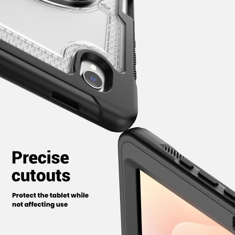 For Samsung Galaxy Tab S10 Lite / S9 FE Honeycomb Hand Grip Turntable Stand Tablet Case
