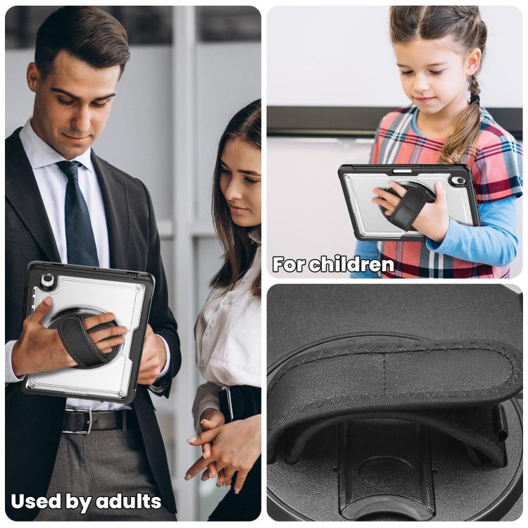 For Samsung Galaxy Tab S10 Lite / S9 FE Honeycomb Hand Grip Turntable Stand Tablet Case
