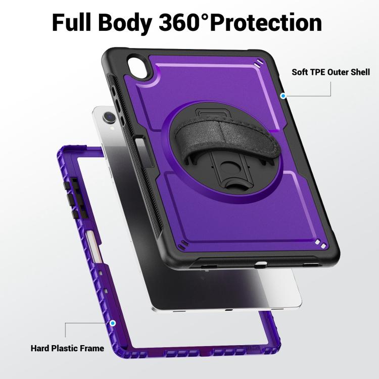 For Samsung Galaxy Tab S10 Lite / S9 FE Honeycomb Hand Grip Turntable Stand Tablet Case
