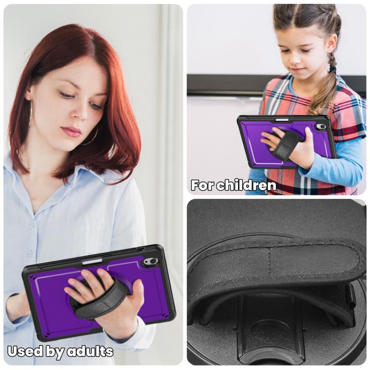 For Samsung Galaxy Tab S10 Lite / S9 FE Honeycomb Hand Grip Turntable Stand Tablet Case