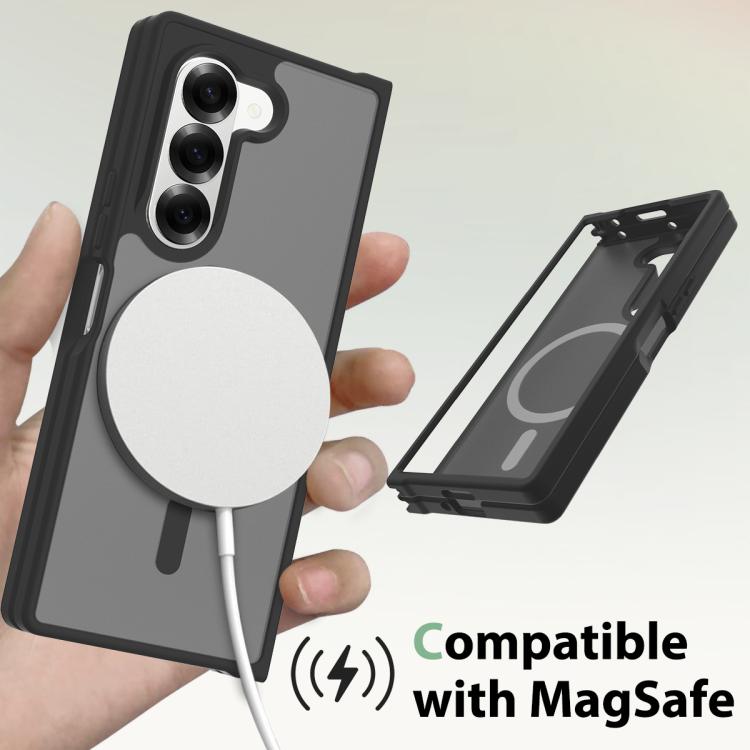 For Samsung Galaxy Z Fold6 Skin Feel TPU Hybrid PC MagSafe Phone Case